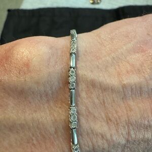 Intricate Silver Bracelet with Segmented Design